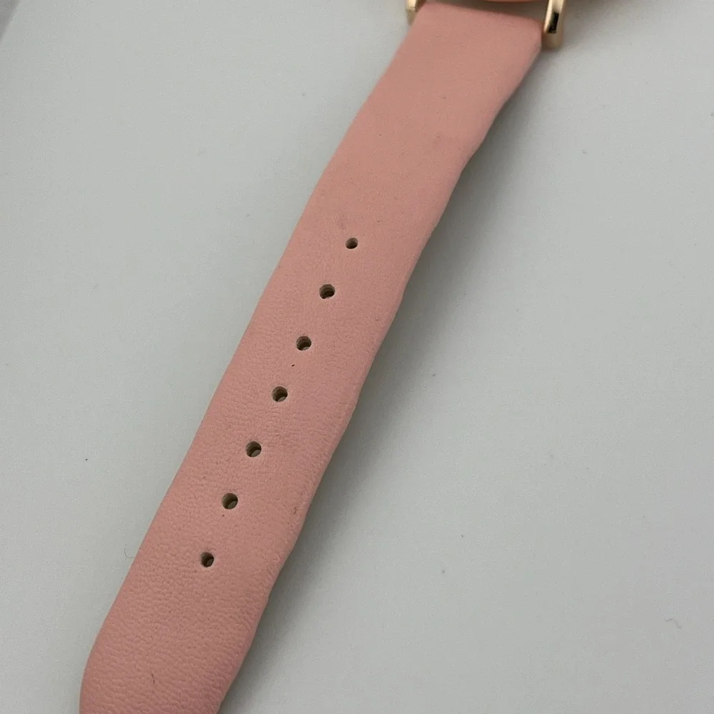 Oktime Watch Women 39mm Rose Gold Cae Pink & Green Band- New Battery‎